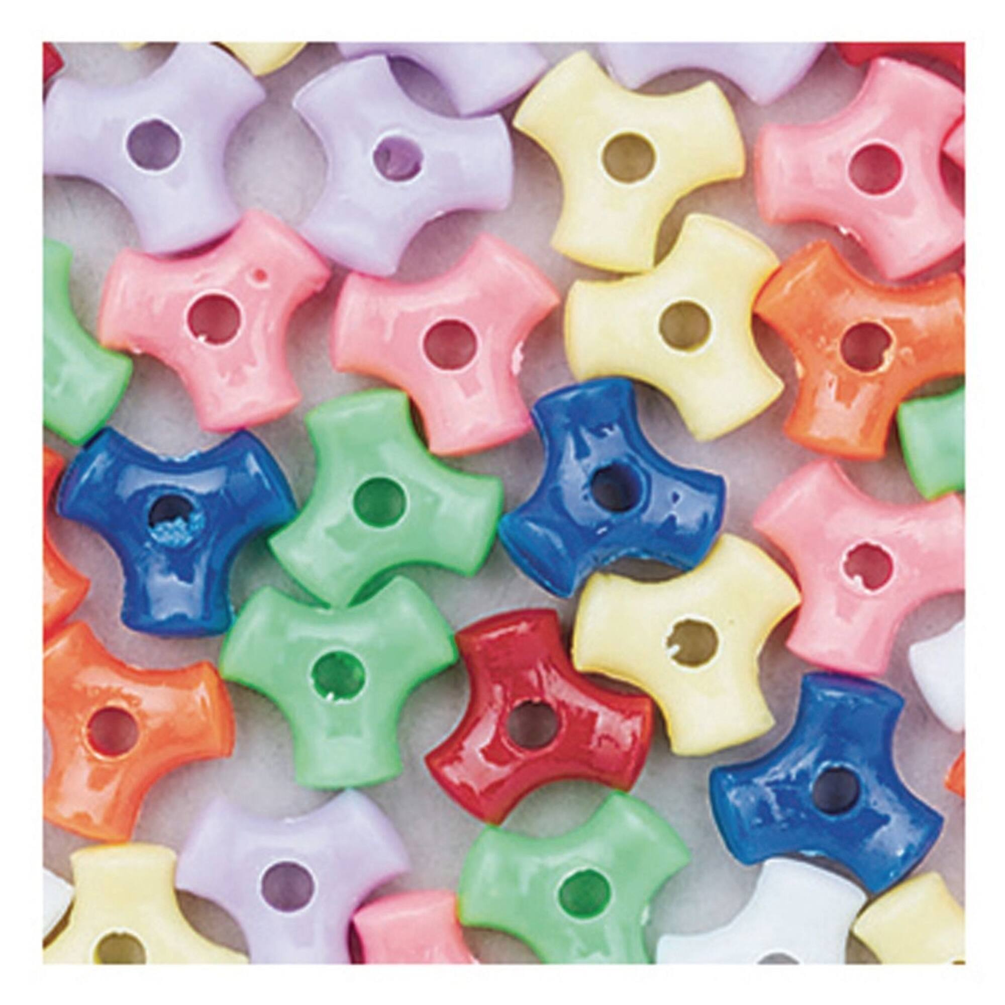 S&S® Worldwide Colorful Opaque Plastic Tri-Beads, 11mm